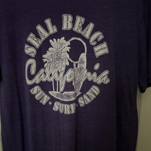 Women's Short Sleeved T Shirt, Seal Beach California, XL